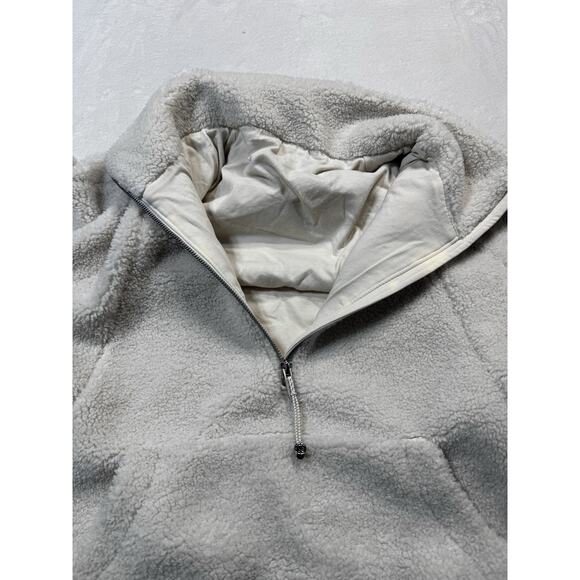 Lululemon Scuba Oversized Sherpa Fleece Half Zip Hoodie White M/L Cozy Winter Pu - Picture 2 of 9